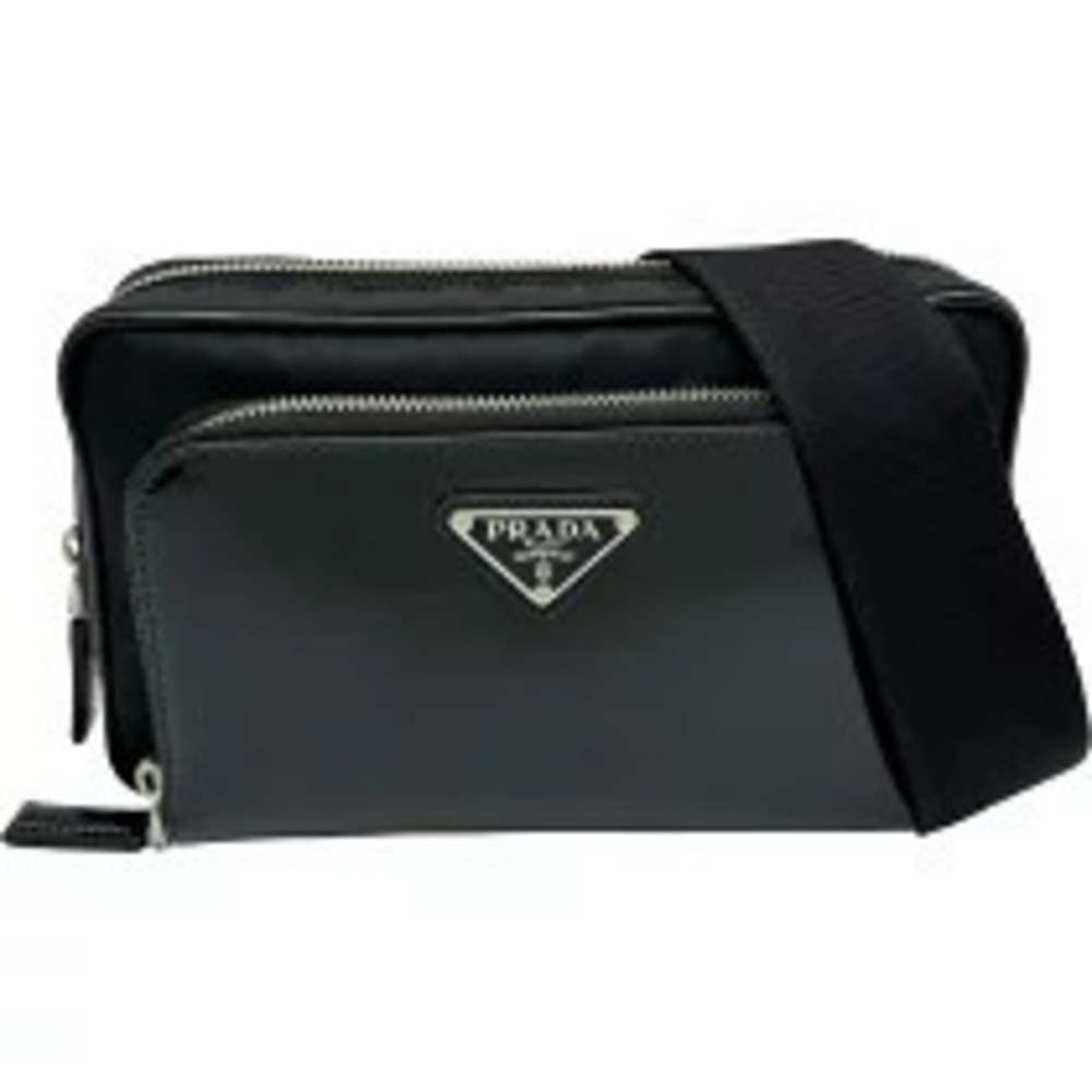 Prada Triangle Body Bag Black Leather
